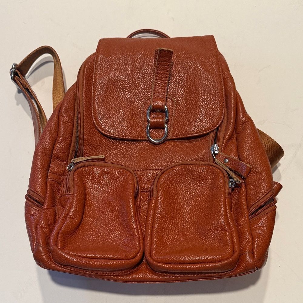 Chic Brown Leather Backpack